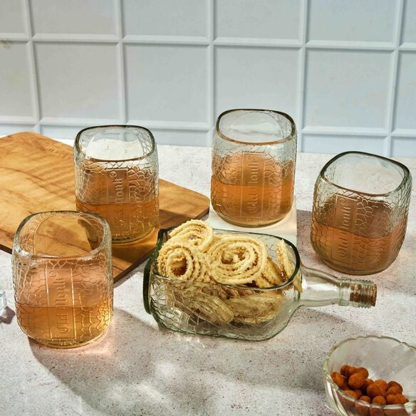 Old monk Platter + 4 Glasses - Capacity 300 ml