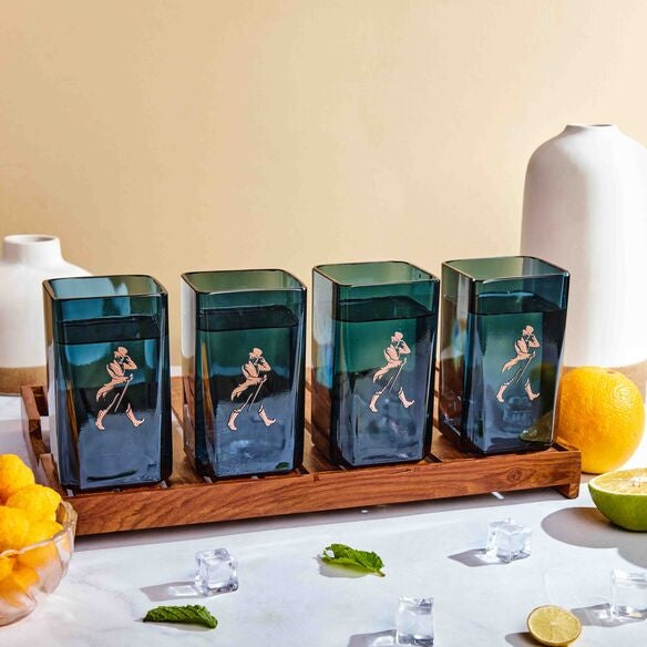 Double Black Glass Combo set of Four - Capacity 300 ml