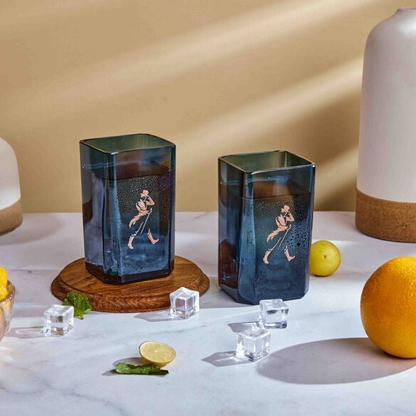 Double Black Glass Combo set of Two - Capacity 300 ml