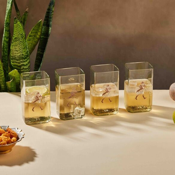 Black label Glass set of Four - Capacity 300 ml